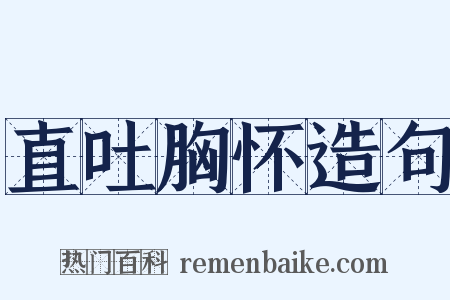 直吐胸怀造句是什么意思的图片